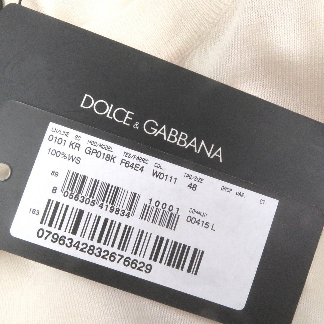 DOLCE&GABBANA knit Main: 100% cashmere Ivory mens 48 Used Authentic