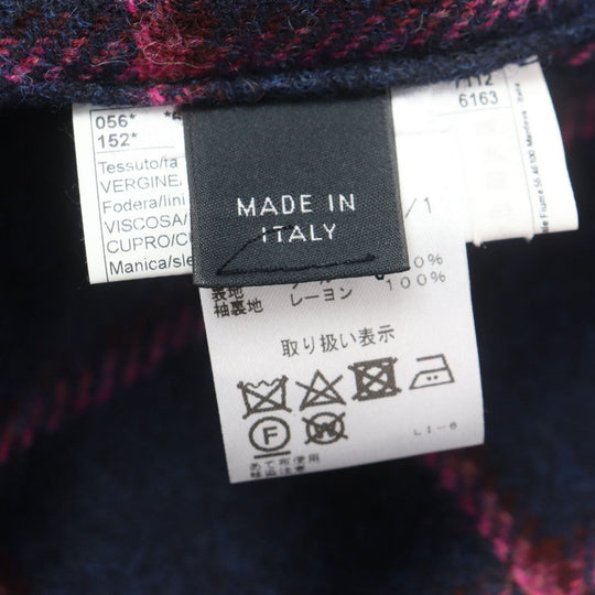 Gabriele Pasini tailored jacket 2739 22546 Outer: 100% virgin wool, Lining: 100% rayon Navy pink mens 44 Used Authentic