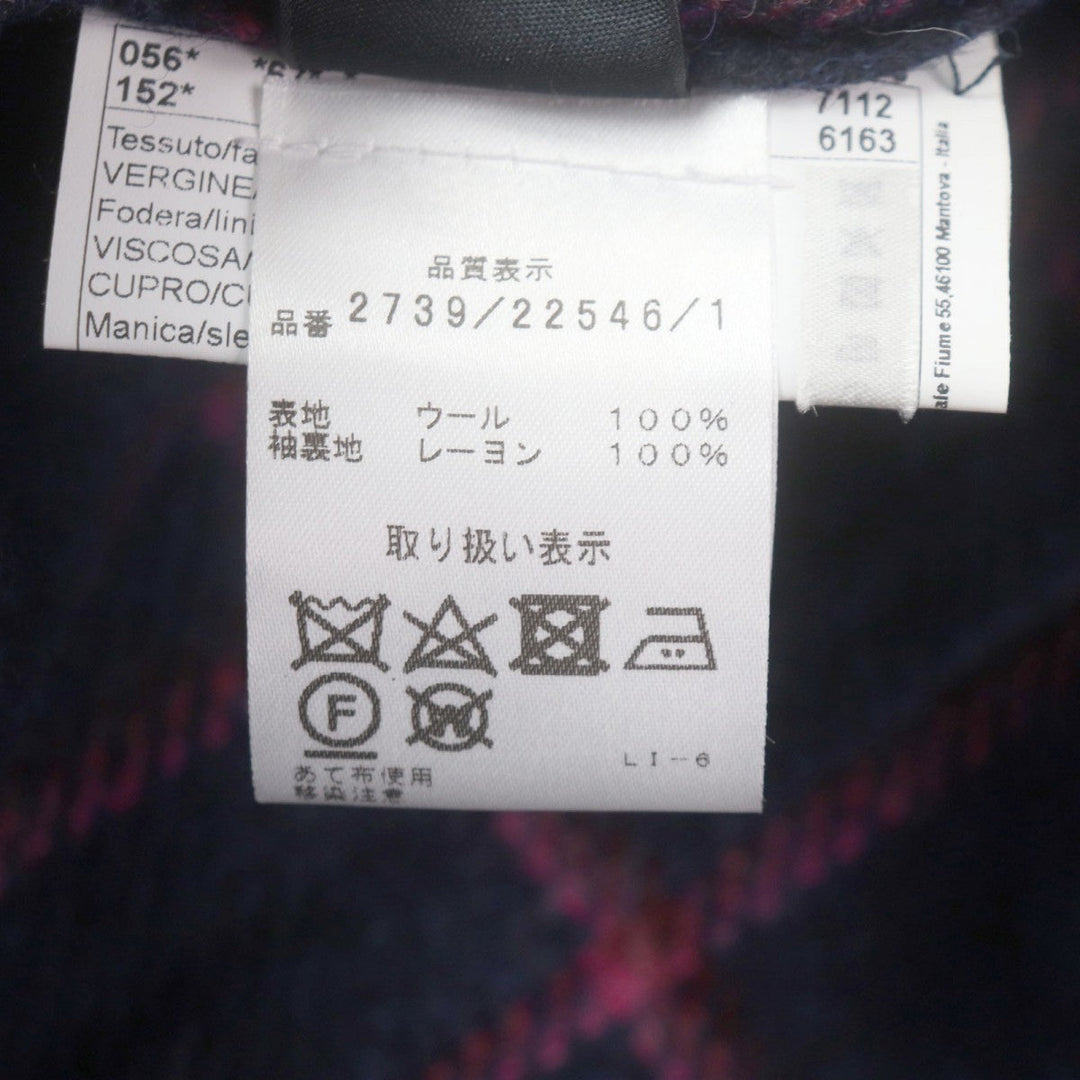 Gabriele Pasini tailored jacket 2739 22546 Outer: 100% virgin wool, Lining: 100% rayon Navy pink mens 44 Used Authentic