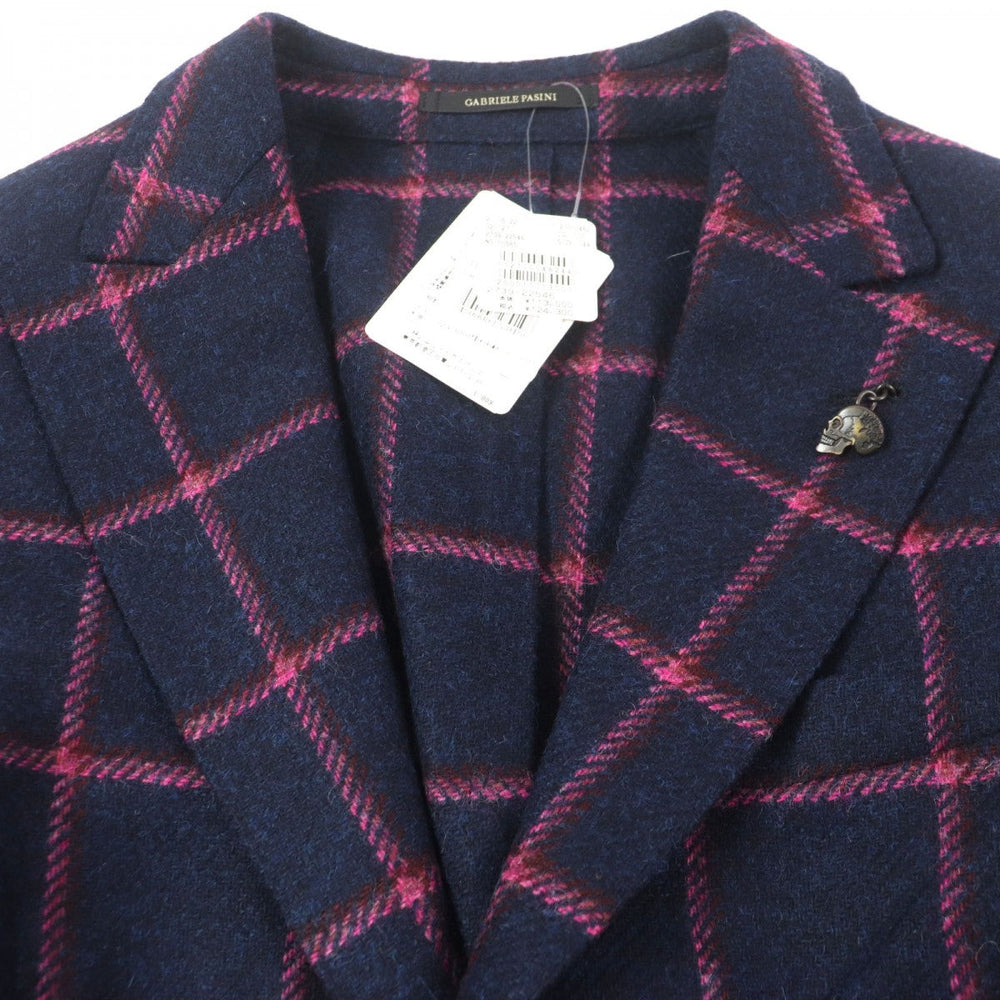 Gabriele Pasini tailored jacket 2739 22546 Outer: 100% virgin wool, Lining: 100% rayon Navy pink mens 44 Used Authentic
