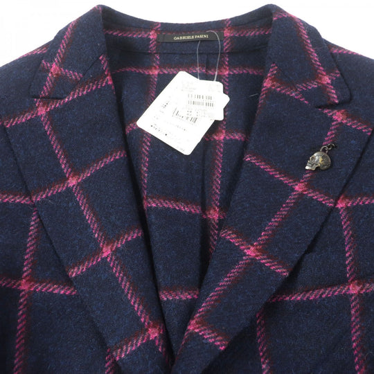 Gabriele Pasini tailored jacket 2739 22546 Outer: 100% virgin wool, Lining: 100% rayon Navy pink mens 44 Used Authentic