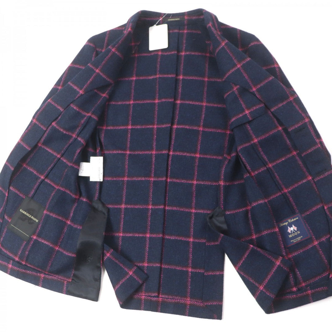 Gabriele Pasini tailored jacket 2739 22546 Outer: 100% virgin wool, Lining: 100% rayon Navy pink mens 44 Used Authentic