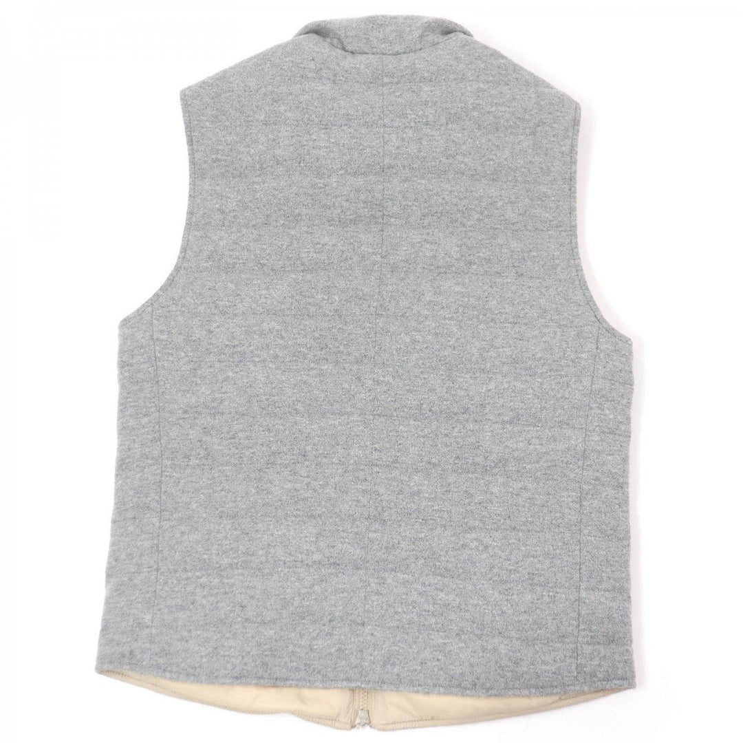 Brunello Cucinelli Down vest cashmere, nylon gray mens 44 Used Authentic