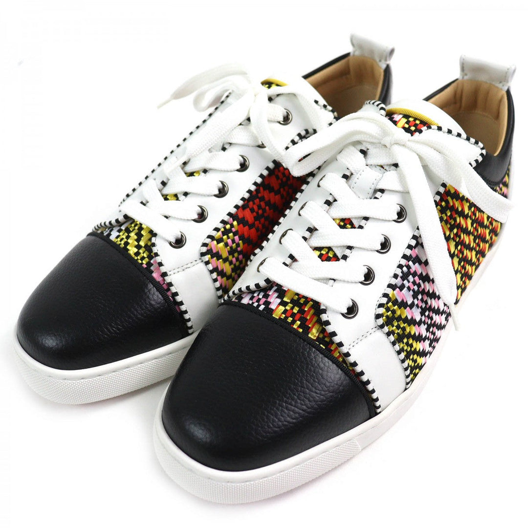 Christian Louboutin sneakers Main: Leather Black White Multicolor RAPHIA BISTROT Raffia Bistro mens 42.5 Used Authentic