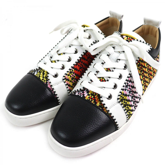 Christian Louboutin sneakers Main: Leather Black White Multicolor RAPHIA BISTROT Raffia Bistro mens 42.5 Used Authentic