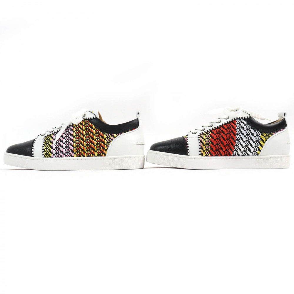 Christian Louboutin sneakers Main: Leather Black White Multicolor RAPHIA BISTROT Raffia Bistro mens 42.5 Used Authentic