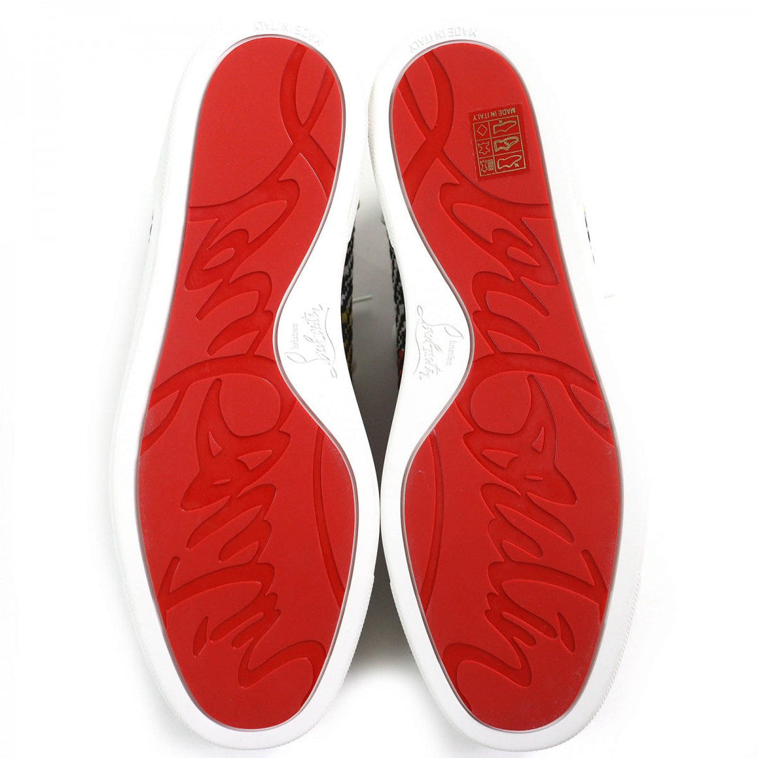 Christian Louboutin sneakers Main: Leather Black White Multicolor RAPHIA BISTROT Raffia Bistro mens 42.5 Used Authentic