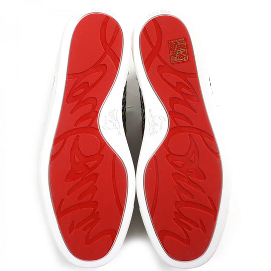 Christian Louboutin sneakers Main: Leather Black White Multicolor RAPHIA BISTROT Raffia Bistro mens 42.5 Used Authentic