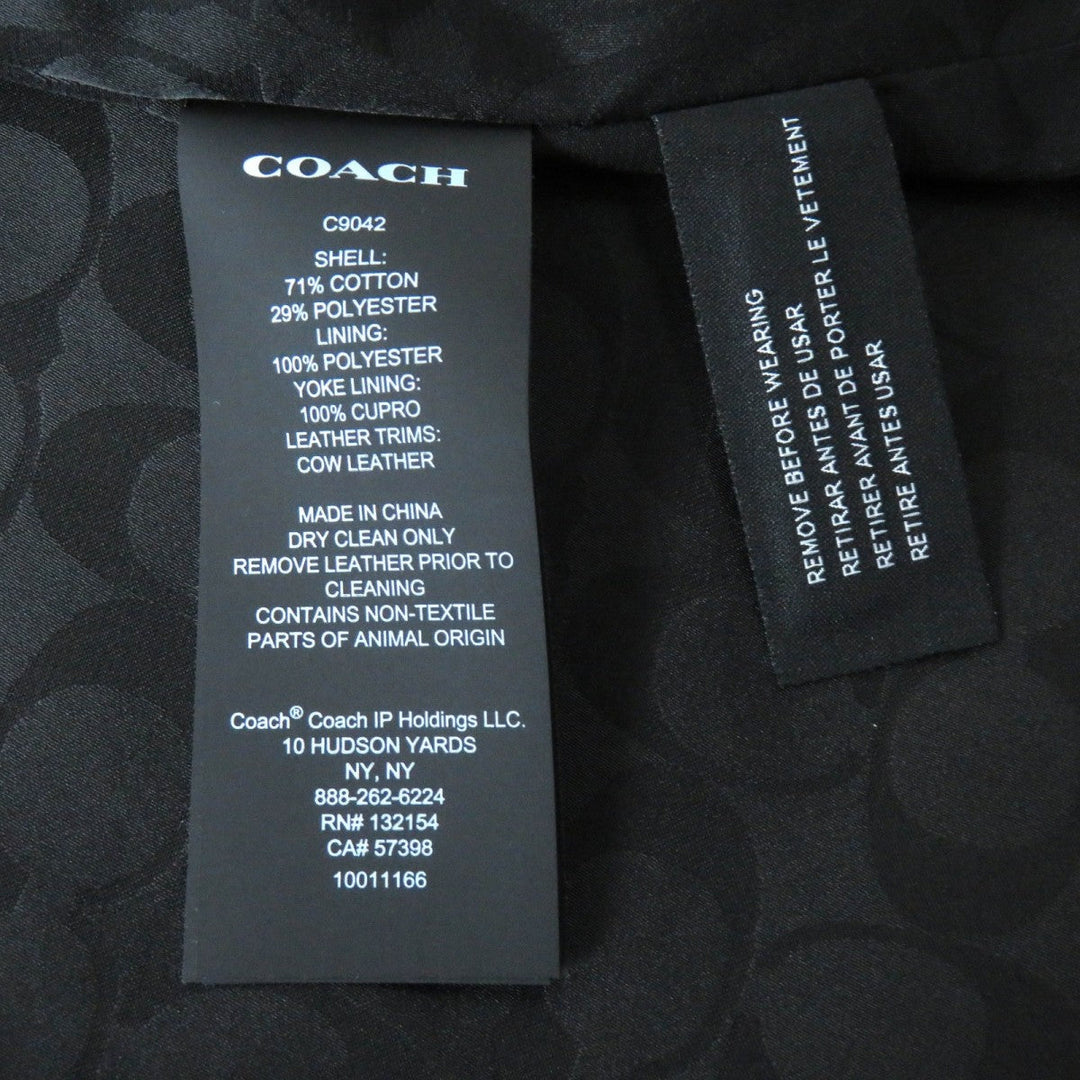 COACH trench coat C9042 Main: 71% cotton, Main: 29% polyester, Lining: 100% polyester, Lining: 100% cupra, Leather part: cowhide Light khaki Women S Used Authentic