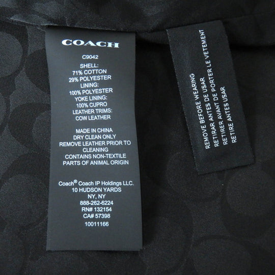 COACH trench coat C9042 Main: 71% cotton, Main: 29% polyester, Lining: 100% polyester, Lining: 100% cupra, Leather part: cowhide Light khaki Women S Used Authentic