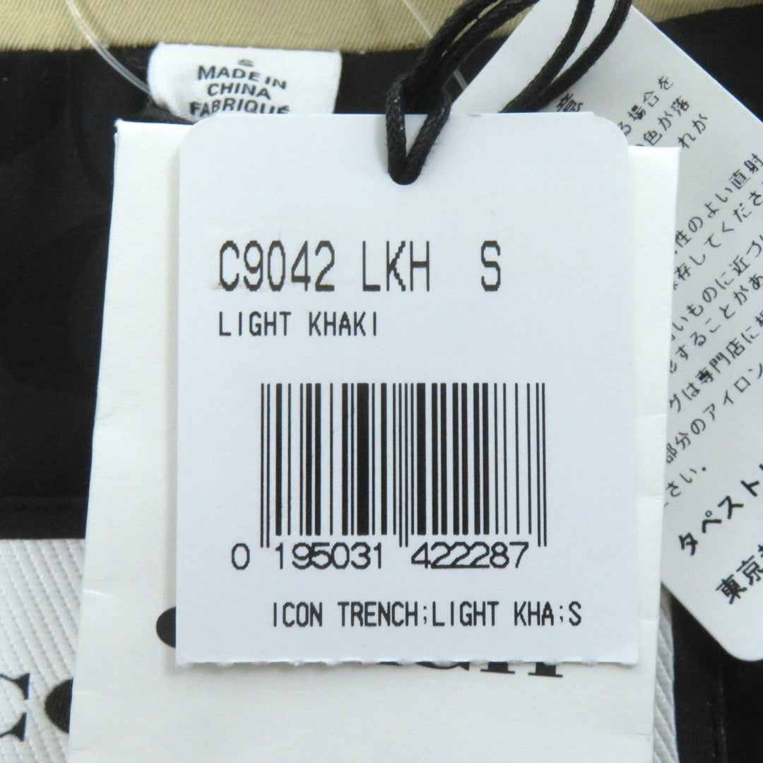 COACH trench coat C9042 Main: 71% cotton, Main: 29% polyester, Lining: 100% polyester, Lining: 100% cupra, Leather part: cowhide Light khaki Women S Used Authentic