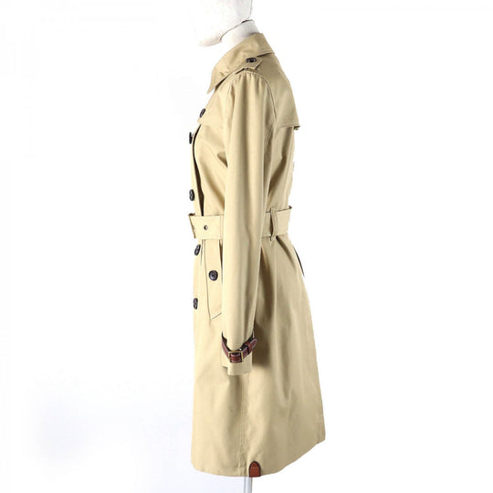 COACH trench coat C9042 Main: 71% cotton, Main: 29% polyester, Lining: 100% polyester, Lining: 100% cupra, Leather part: cowhide Light khaki Women S Used Authentic