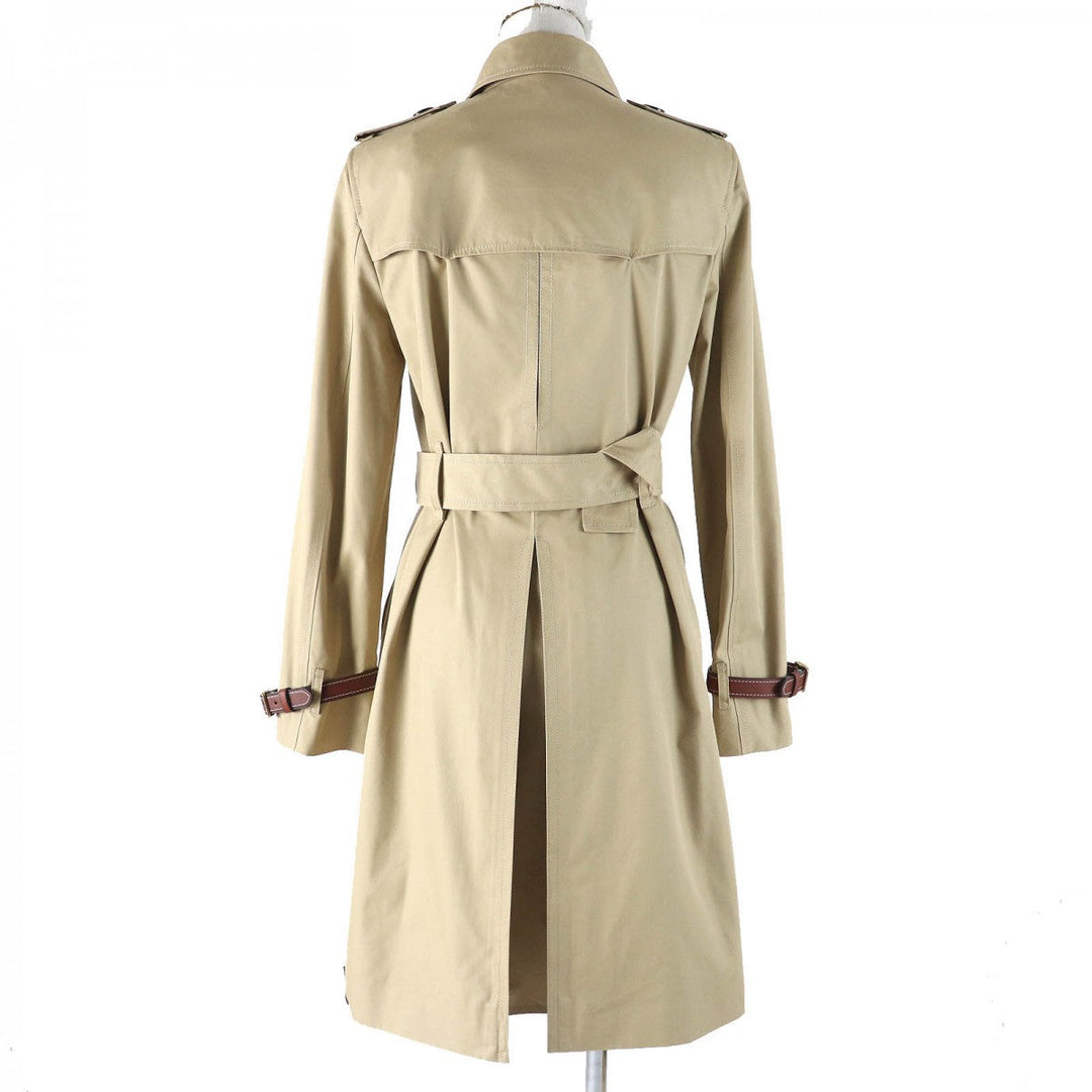 COACH trench coat C9042 Main: 71% cotton, Main: 29% polyester, Lining: 100% polyester, Lining: 100% cupra, Leather part: cowhide Light khaki Women S Used Authentic