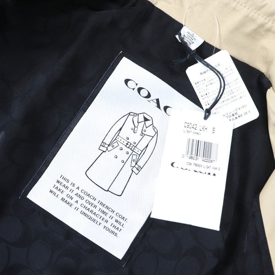 COACH trench coat C9042 Main: 71% cotton, Main: 29% polyester, Lining: 100% polyester, Lining: 100% cupra, Leather part: cowhide Light khaki Women S Used Authentic