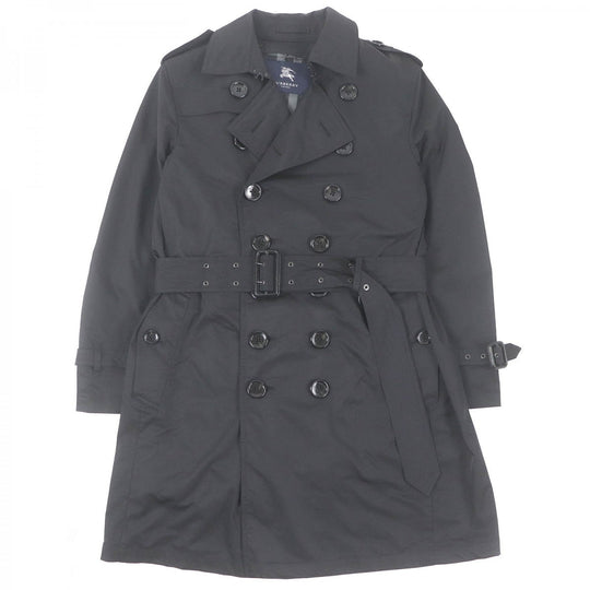 BURBERRY LONDON trench coat Outer material: 53% nylon, Outer material: 47% polyester, Lining: cupra, Lining: polyester, Leather part: cowhide black mens M Used Authentic