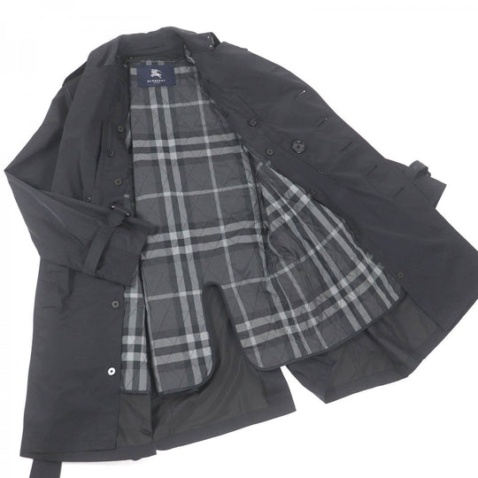 BURBERRY LONDON trench coat Outer material: 53% nylon, Outer material: 47% polyester, Lining: cupra, Lining: polyester, Leather part: cowhide black mens M Used Authentic