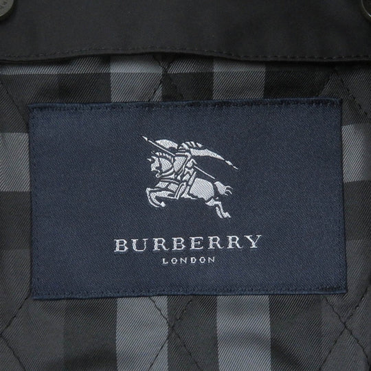 BURBERRY LONDON trench coat Outer material: 53% nylon, Outer material: 47% polyester, Lining: cupra, Lining: polyester, Leather part: cowhide black mens M Used Authentic