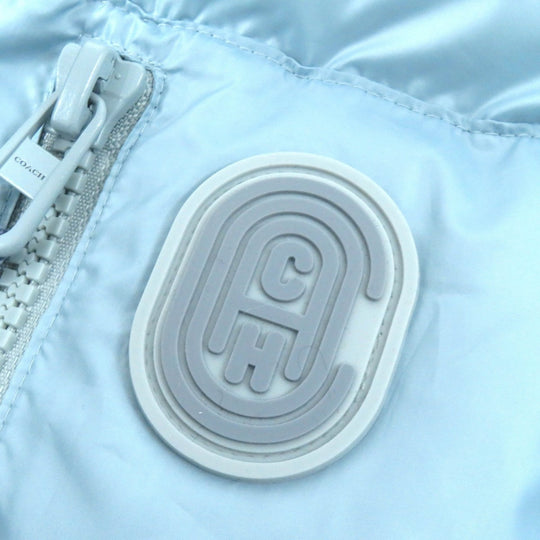 COACH Down vest 88397 Main: 100% polyester, Lining: 100% polyester, Fur: Lamb fur, Filling: 90% down, Filling: 10% feather Light blue Women 4 Used Authentic
