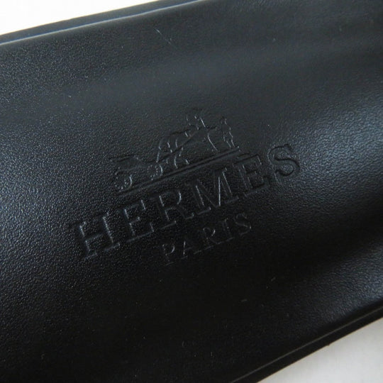 HERMES Sandals Main: Leather black Oran Women 37 Used Authentic