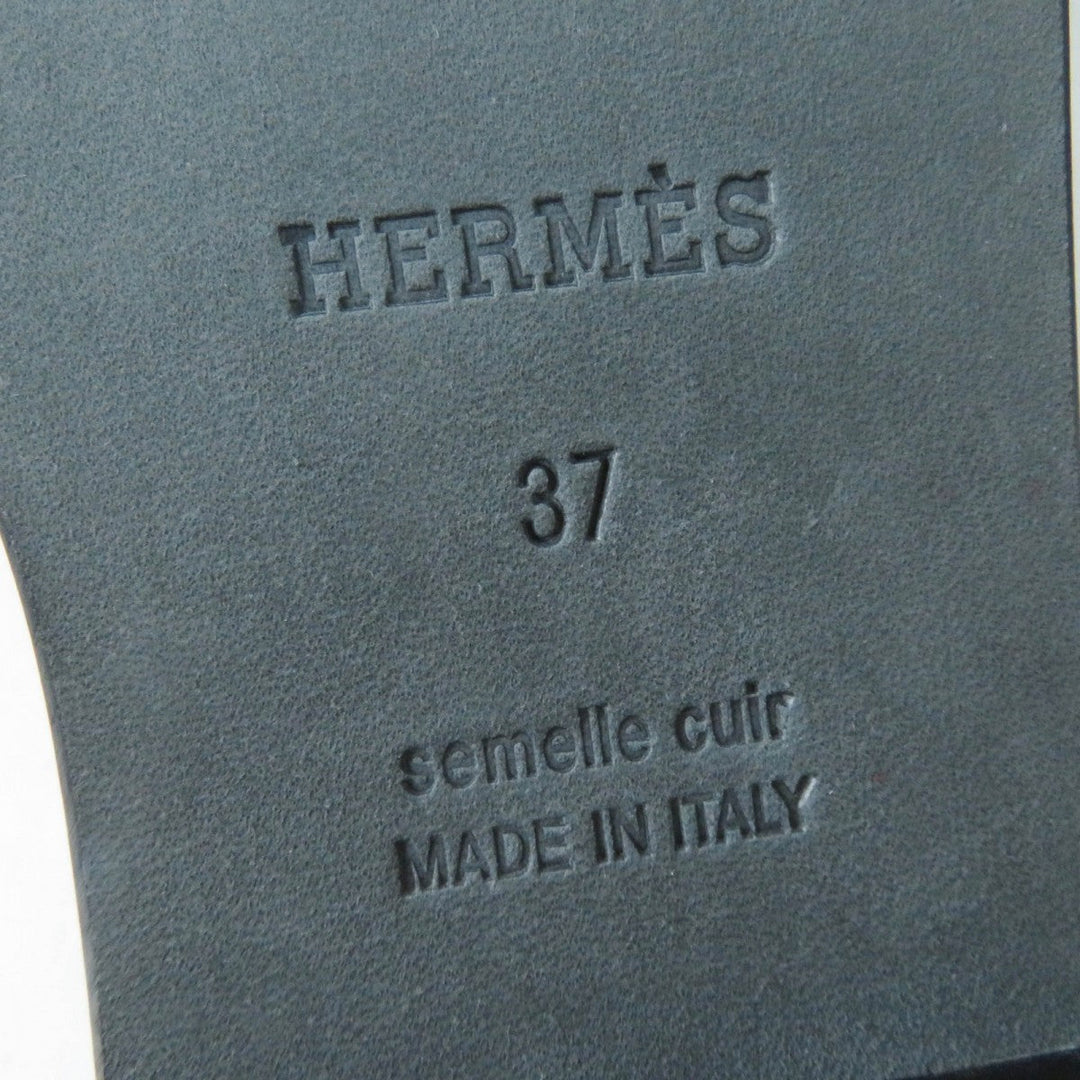 HERMES Sandals Main: Leather black Oran Women 37 Used Authentic