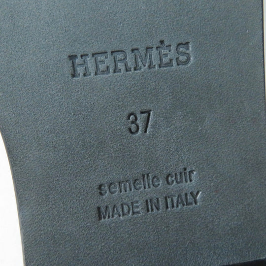 HERMES Sandals Main: Leather black Oran Women 37 Used Authentic