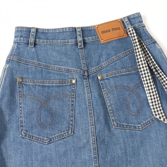 MIUMIU Mini skirt cotton Indigo 36