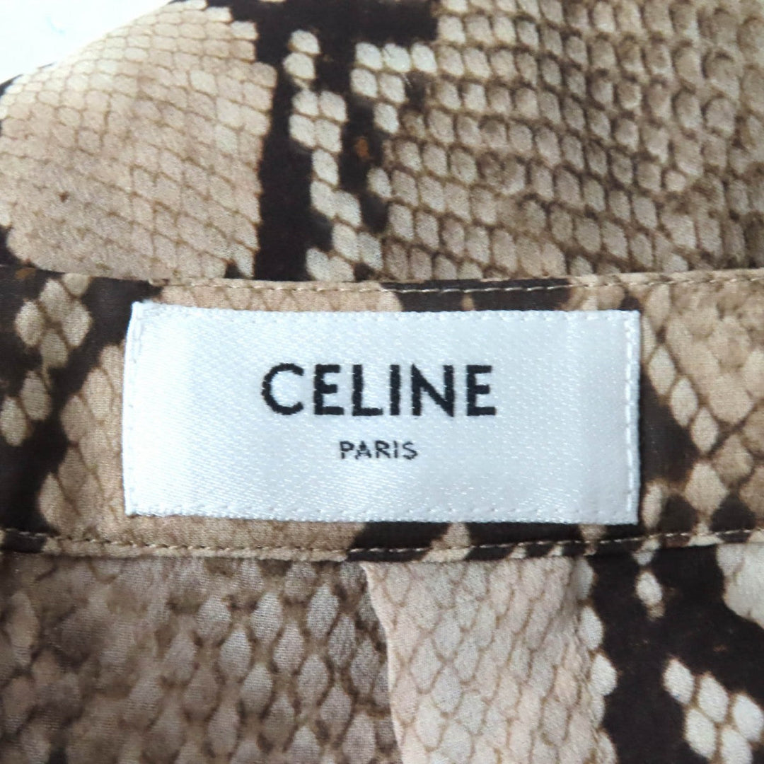 CELINE skirt 2J517879S Main: 100% silk Brown Women 34 Used Authentic