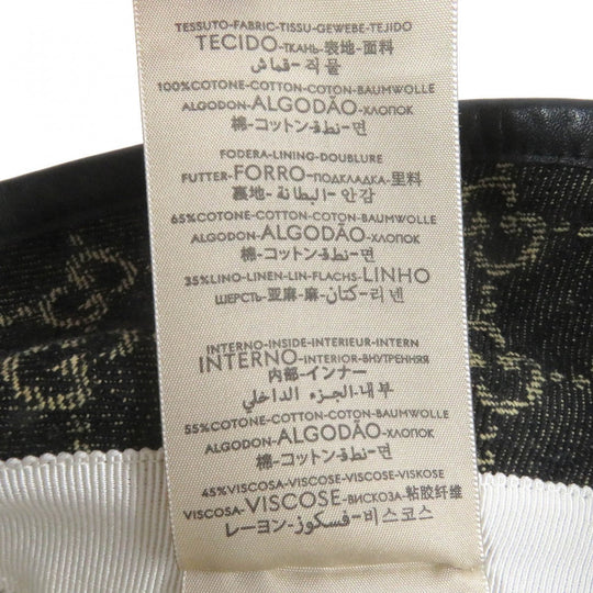 GUCCI hat 576371 Outer: 100% cotton, Lining: 55% cotton, Lining: 45% rayon, Part: Cowhide black mens Used Authentic