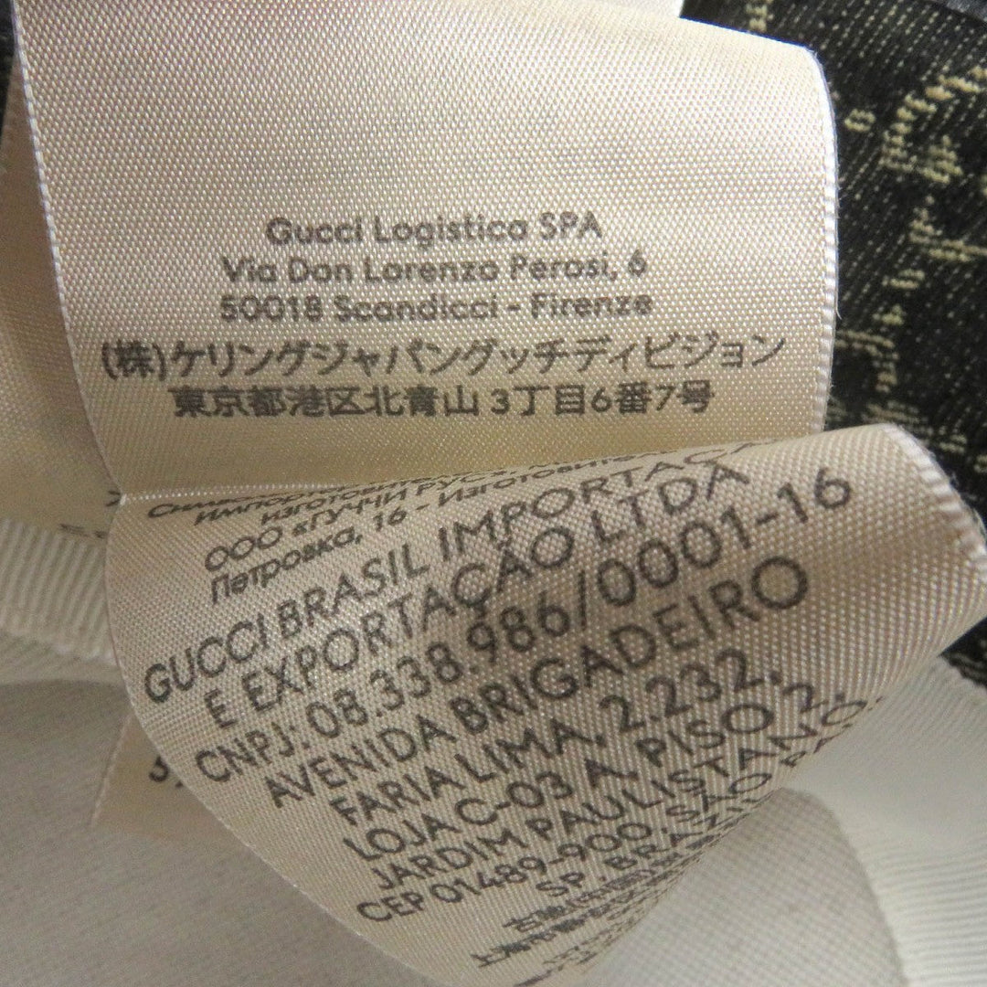 GUCCI hat 576371 Outer: 100% cotton, Lining: 55% cotton, Lining: 45% rayon, Part: Cowhide black mens Used Authentic