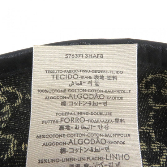 GUCCI hat 576371 Outer: 100% cotton, Lining: 55% cotton, Lining: 45% rayon, Part: Cowhide black mens Used Authentic
