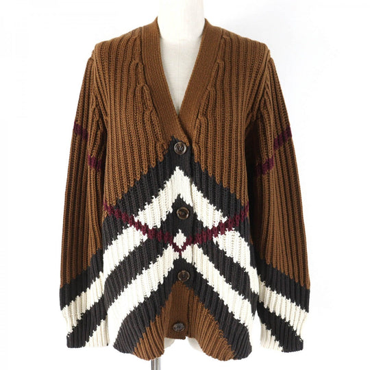 BURBERRY cardigan 8055730 cashmere Brown Black White Bordeaux S