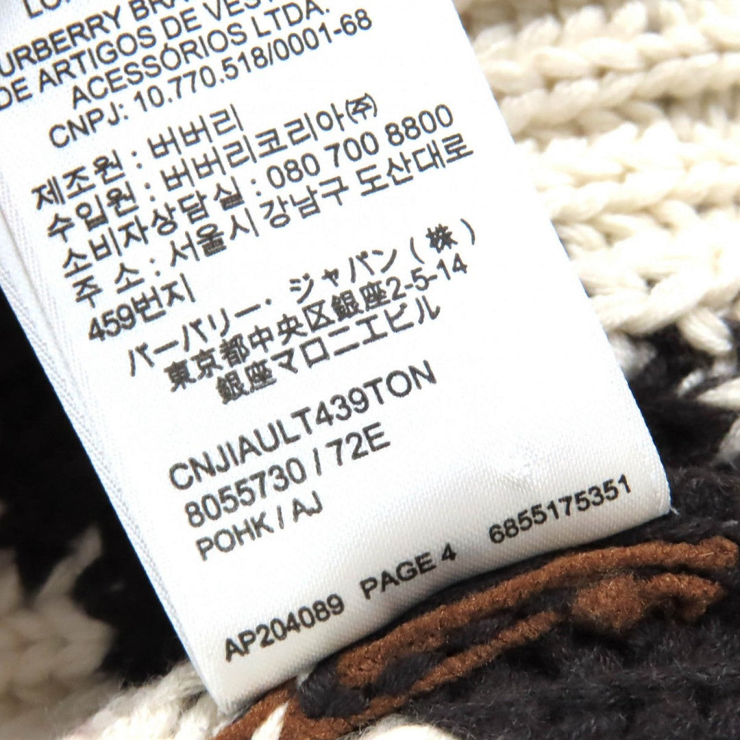 BURBERRY cardigan 8055730 cashmere Brown Black White Bordeaux S