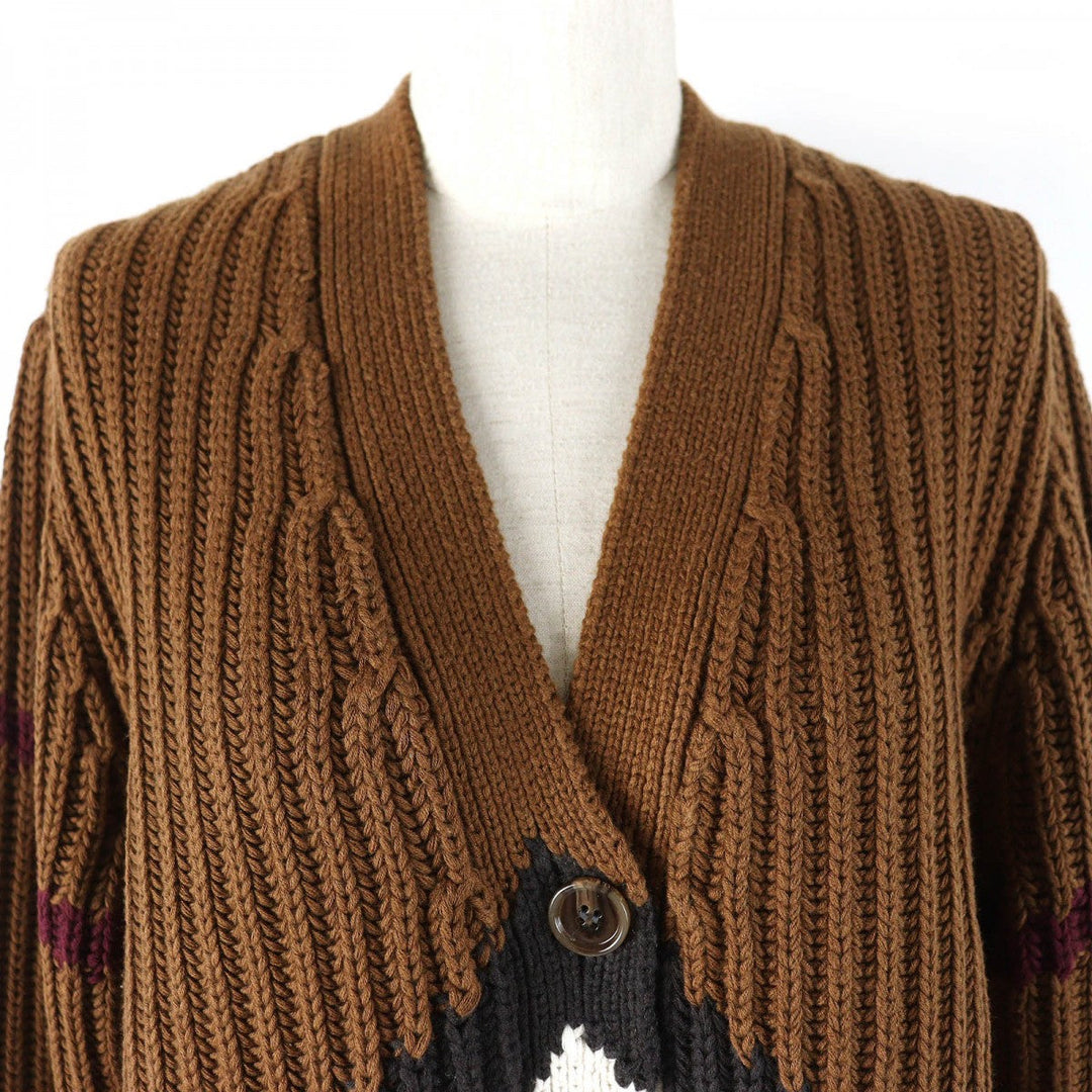 BURBERRY cardigan 8055730 cashmere Brown Black White Bordeaux S