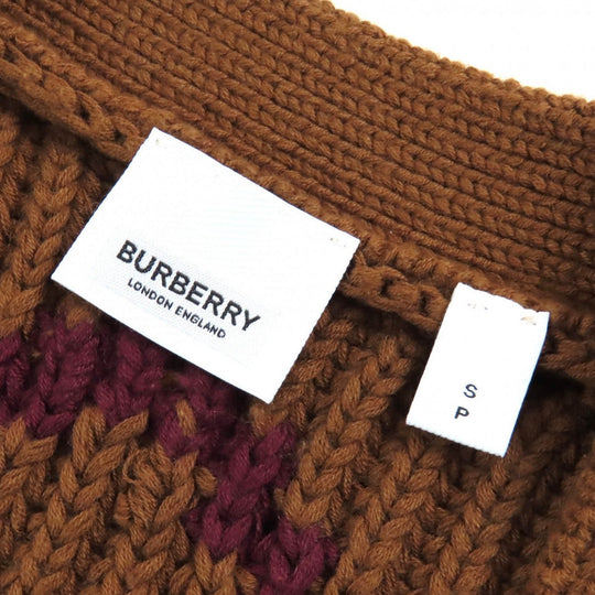 BURBERRY cardigan 8055730 cashmere Brown Black White Bordeaux S