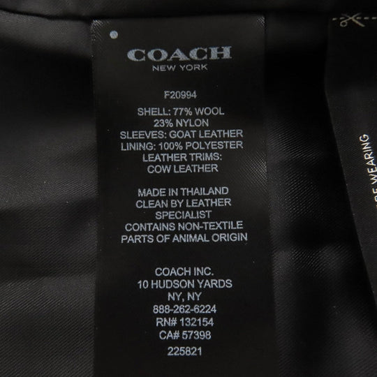 COACH Jacket E1602-3501 Outer: 77% wool, Outer: 23% nylon, Lining: 100% polyester, Part: cowhide, Sleeves: goat leather Navy Ivory mens M Used Authentic