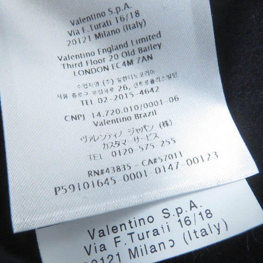 VALENTINO poncho WB3CG2A015E Main: 90% wool, Main: 10% cashmere, Leather: sheepskin, Lining: 100% cupra Dark navy Women 42 Used Authentic