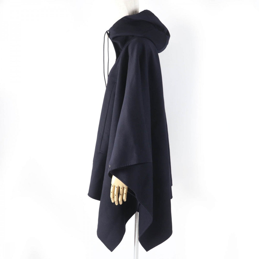 VALENTINO poncho WB3CG2A015E Main: 90% wool, Main: 10% cashmere, Leather: sheepskin, Lining: 100% cupra Dark navy Women 42 Used Authentic