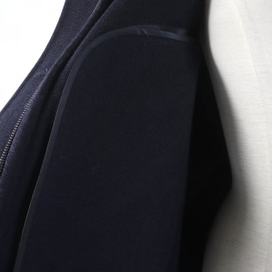 VALENTINO poncho WB3CG2A015E Main: 90% wool, Main: 10% cashmere, Leather: sheepskin, Lining: 100% cupra Dark navy Women 42 Used Authentic