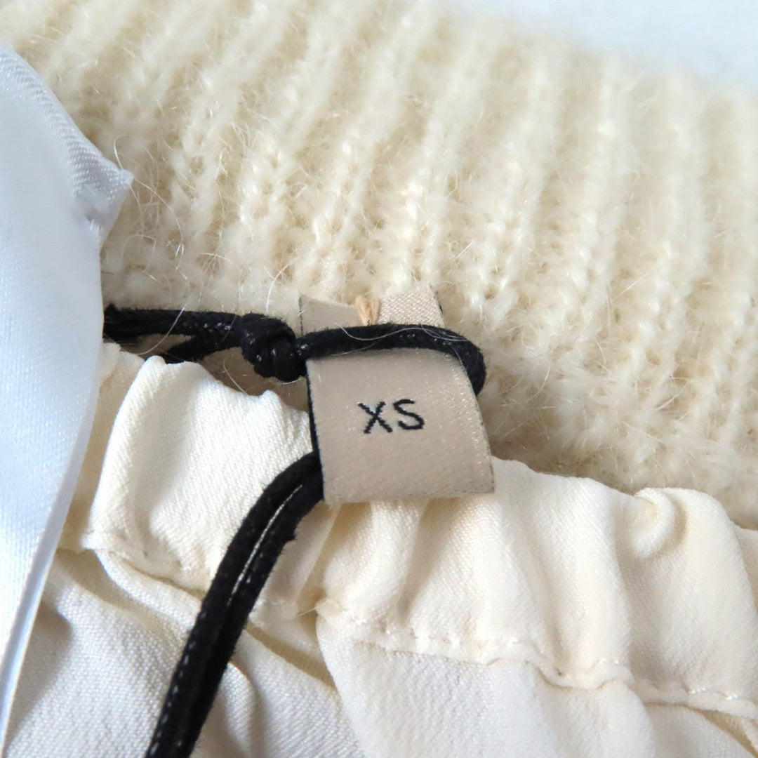 GUCCI Pants 721504 Main: 67% mohair, 28% nylon, 5% wool, part: 64% mohair, 28% nylon, 1% polyurethane, part: 67% mohair, 28% nylon, 5% wool, inner: 75% acetate, 25% silk Ivory black Women XS Used Authentic