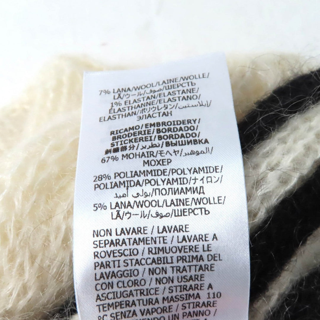 GUCCI Pants 721504 Main: 67% mohair, 28% nylon, 5% wool, part: 64% mohair, 28% nylon, 1% polyurethane, part: 67% mohair, 28% nylon, 5% wool, inner: 75% acetate, 25% silk Ivory black Women XS Used Authentic