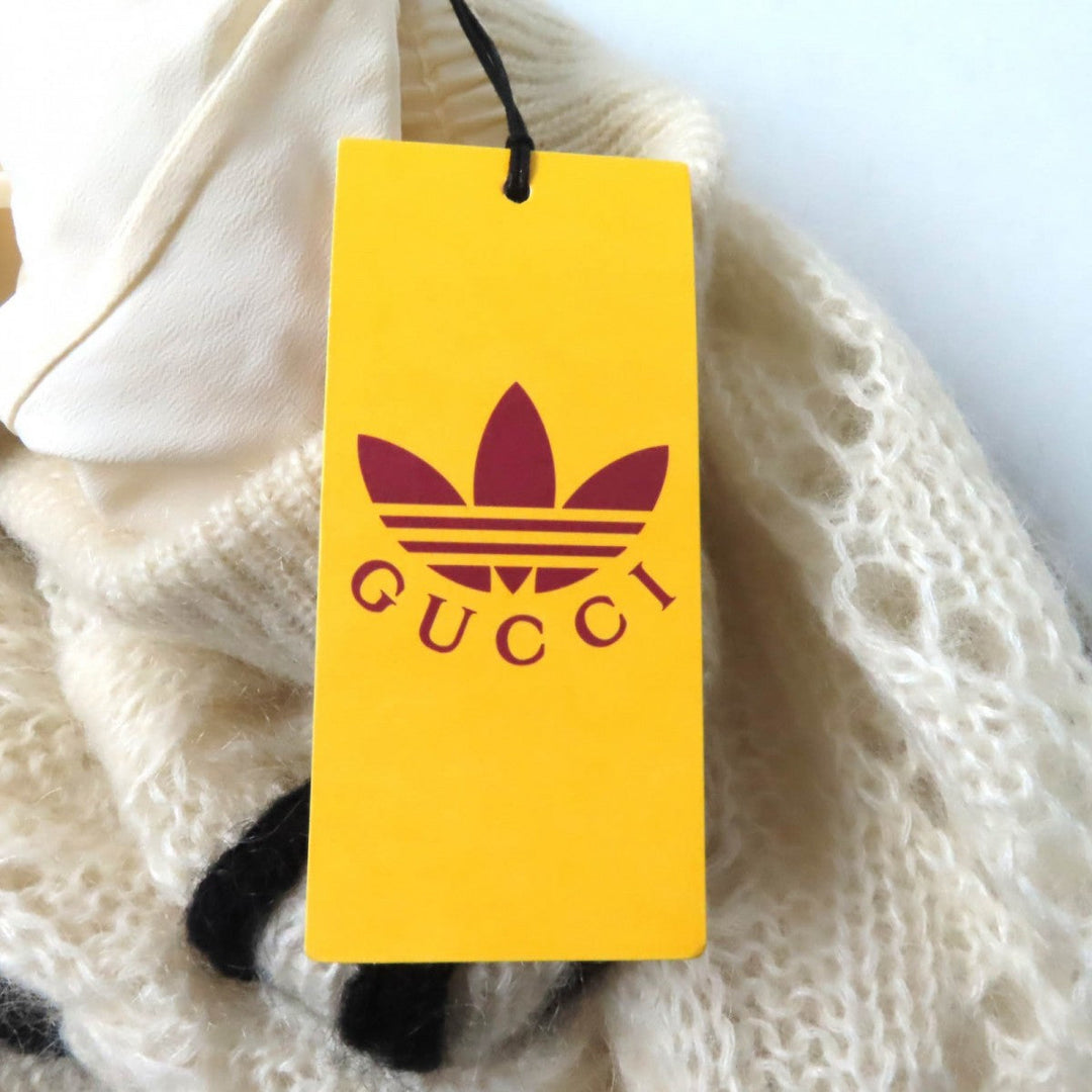 GUCCI Pants 721504 Main: 67% mohair, 28% nylon, 5% wool, part: 64% mohair, 28% nylon, 1% polyurethane, part: 67% mohair, 28% nylon, 5% wool, inner: 75% acetate, 25% silk Ivory black Women XS Used Authentic