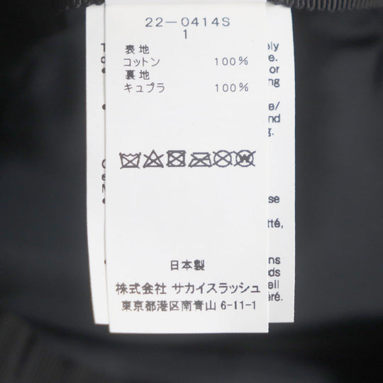 Sacai hat 22-0414S Outer: 100% cotton, Lining: 100% cupra, Leather part: leather black Twill mens 1 Used Authentic