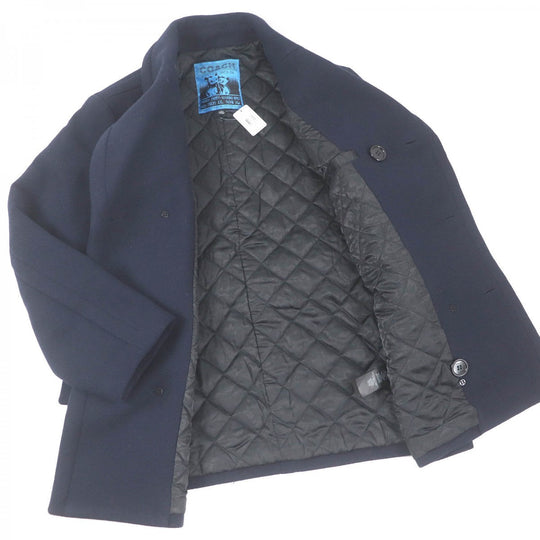 COACH Double chester coat CQ256 Outer: 53% wool, Outer: 47% polyester, Lining: 58% polyester, Lining: 42% rayon, Filling: 100% polyester Navy mens M Used Authentic