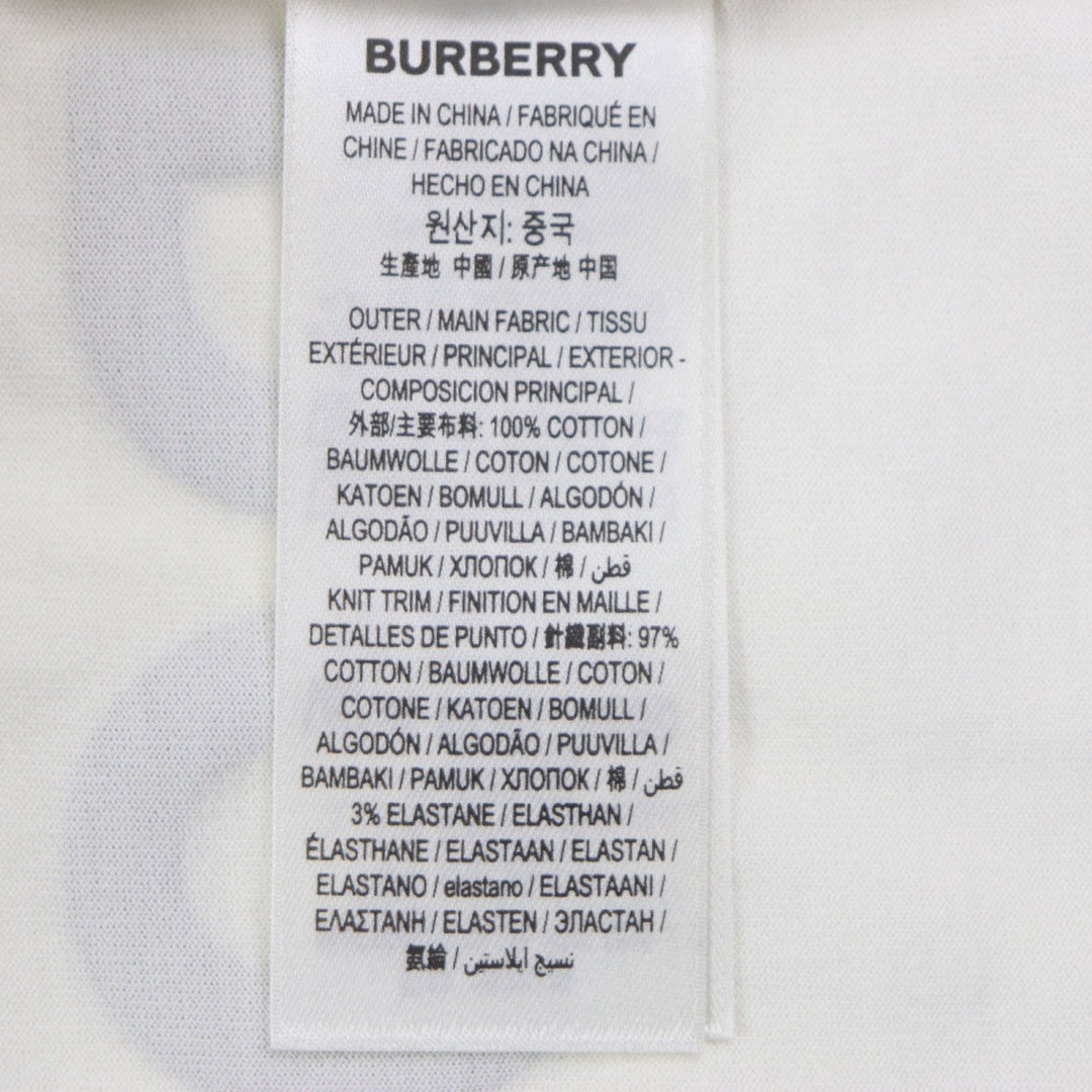 BURBERRY Short sleeve T-shirt 8040691 Main: 97% cotton, Main: 3% elastane white HARLFORD WHITE mens M Used Authentic