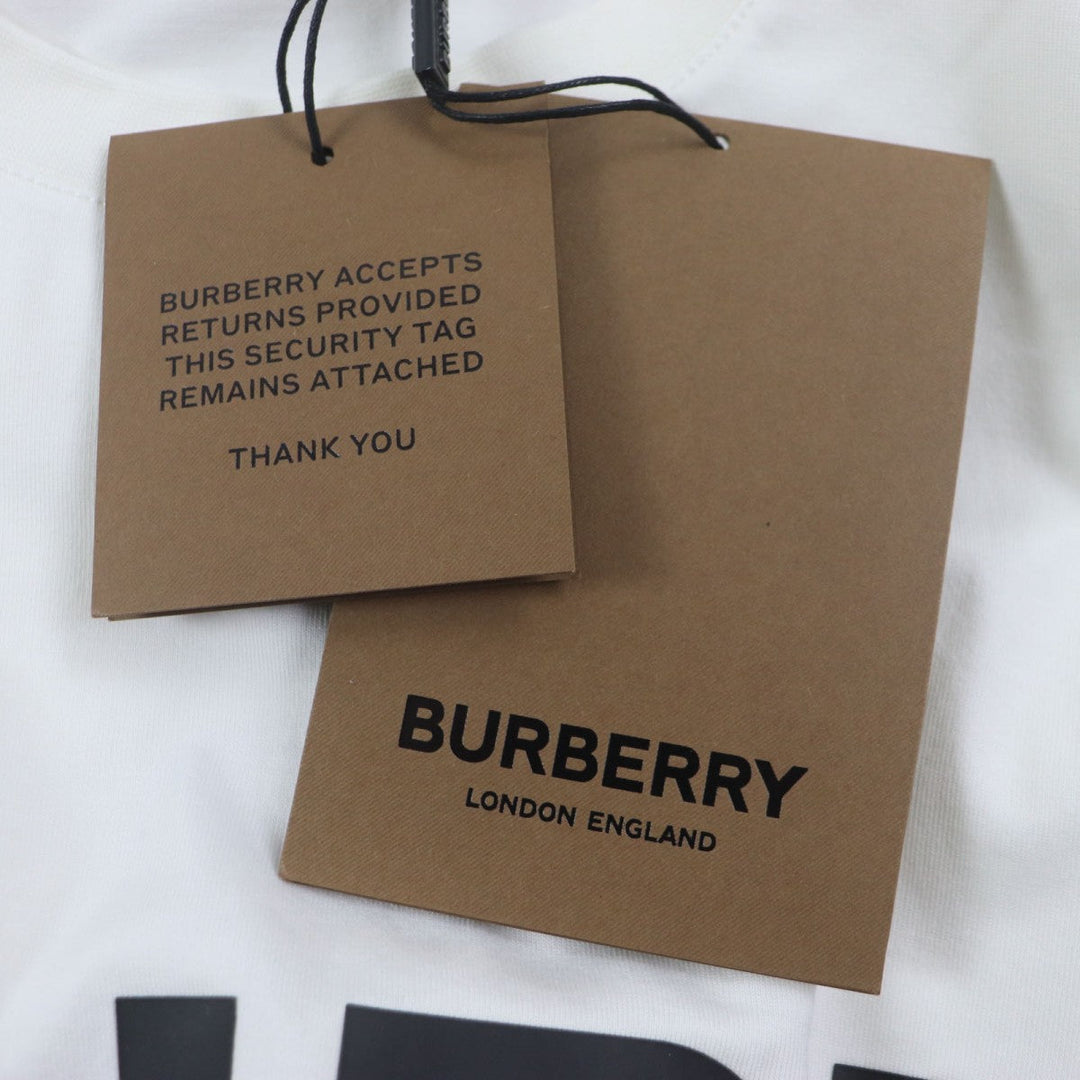 BURBERRY Short sleeve T-shirt 8040691 Main: 97% cotton, Main: 3% elastane white HARLFORD WHITE mens M Used Authentic