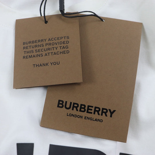 BURBERRY Short sleeve T-shirt 8040691 Main: 97% cotton, Main: 3% elastane white HARLFORD WHITE mens M Used Authentic