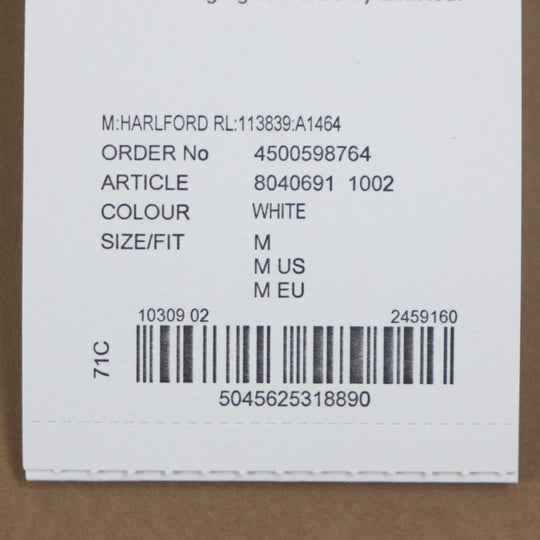 BURBERRY Short sleeve T-shirt 8040691 Main: 97% cotton, Main: 3% elastane white HARLFORD WHITE mens M Used Authentic