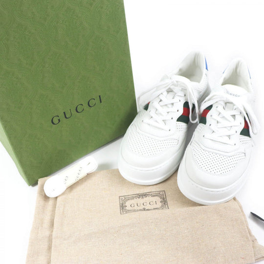 GUCCI Low cut sneakers 669698 Main: Leather white mens 10.5 Used Authentic