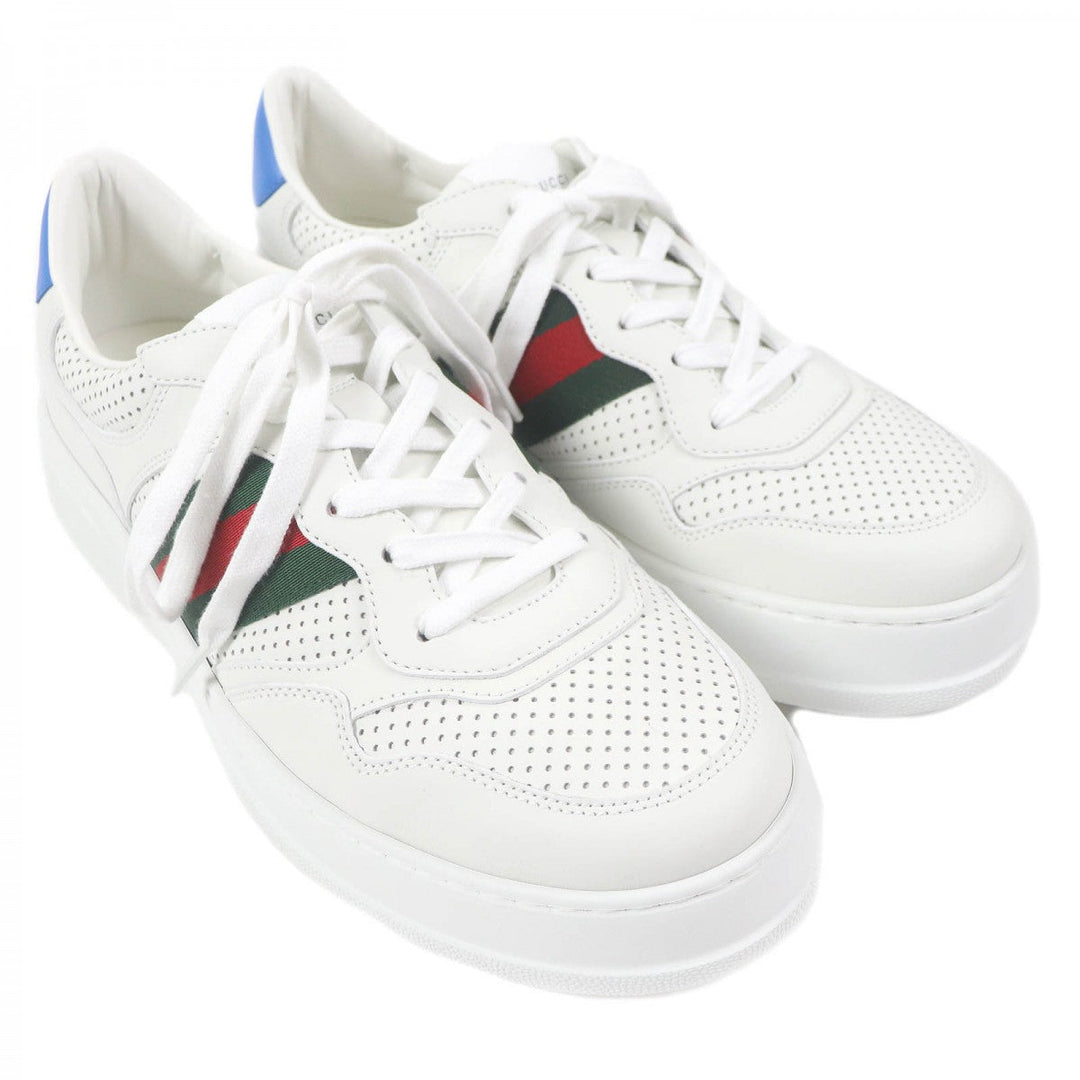 GUCCI Low cut sneakers 669698 Main: Leather white mens 10.5 Used Authentic