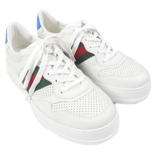 GUCCI Low cut sneakers 669698 Main: Leather white mens 10.5 Used Authentic